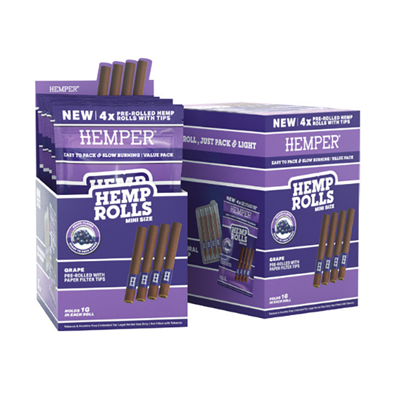 Gl. Tip rolls grape 4pk mini Hemper