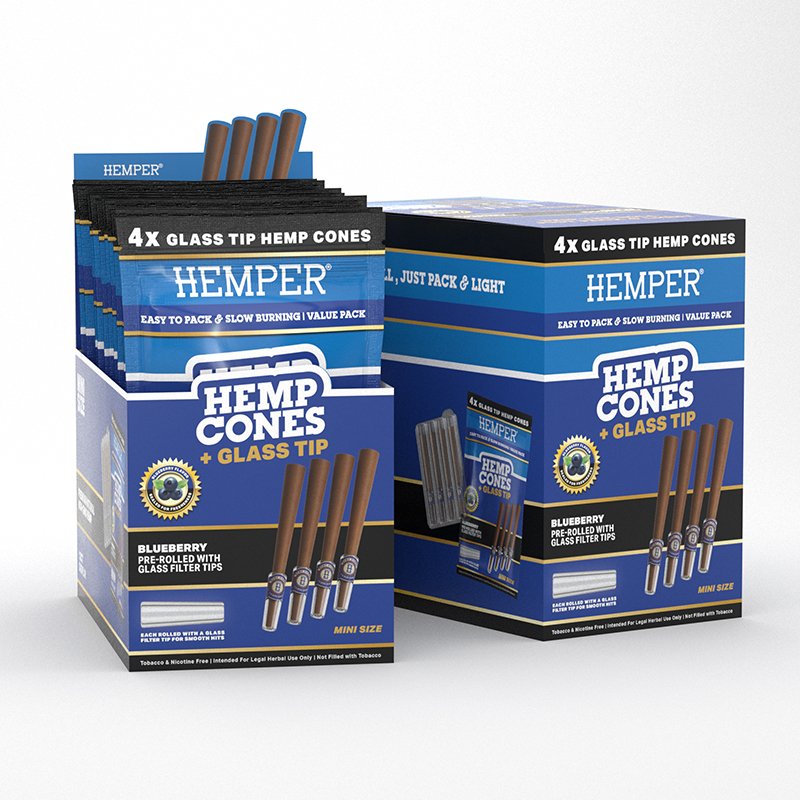 Gl. Tip cones blueb 4pk mini Hemper