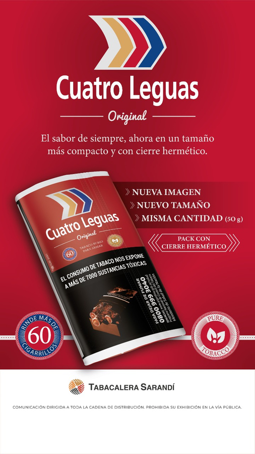 Tabaco Cuatro Leguas 50Grs
